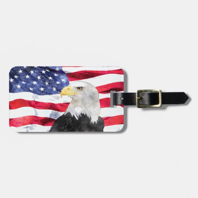 AMERIKANISCHE FLAGGE U. EAGLE GEPÄCKANHÄNGER (Vorderseite horizontal)