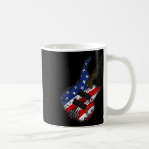 Amerikanische Flagge über Guitar Usa Unabhängigkei Kaffeetasse