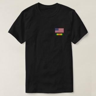 Amerikanische Flagge über Vietnam Service Ribbon T-Shirt