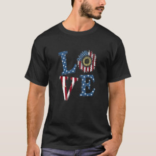 Amerikanische Flagge Unabhängigkeit Sonnenblumen G T-Shirt