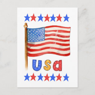 Amerikanische Flagge - Unabhängigkeitstag Postkarte