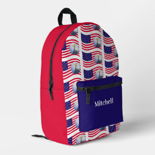 Amerikanische Flagge und Adler Bedruckter Rucksack