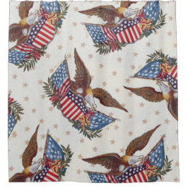 Amerikanische Flagge und Adler Duschvorhang