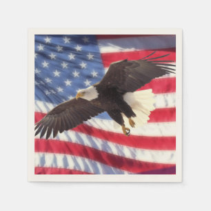 Amerikanische Flagge und Adler Napkins Serviette