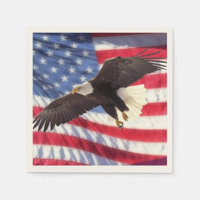 Amerikanische Flagge und Adler Napkins Serviette (Vorderseite)