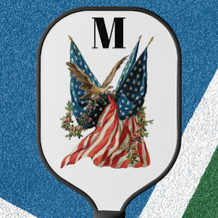 Amerikanische Flagge und Adler patriotisches indiv Pickleball Schläger