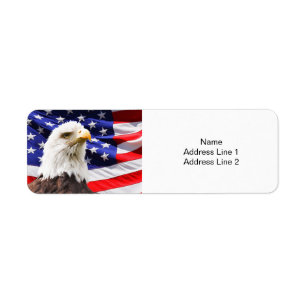 Amerikanische Flagge und Adler-Rücksendeadresse