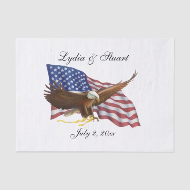 Amerikanische Flagge und Adler Seidenpapier (Vorderseite)