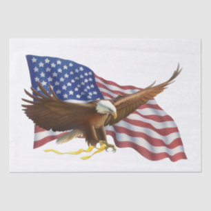 Amerikanische Flagge und Adler Seidenpapier