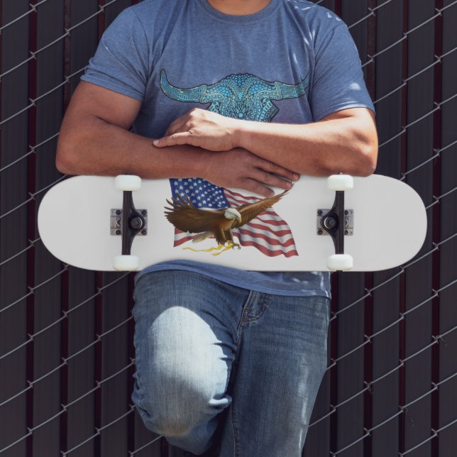 Amerikanische Flagge und Adler Skateboard (Außenbereich 3)