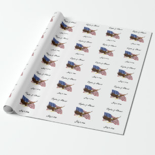 Amerikanische Flagge und Adlerhochzeit Geschenkpapier