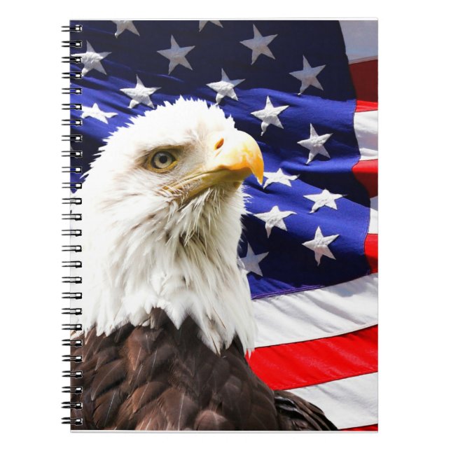 Amerikanische Flagge und Bald-Adler Notizblock (Vorderseite)