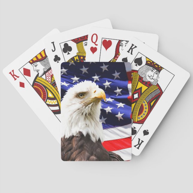 Amerikanische Flagge und Bald-Adler Spielkarten (Rückseite)