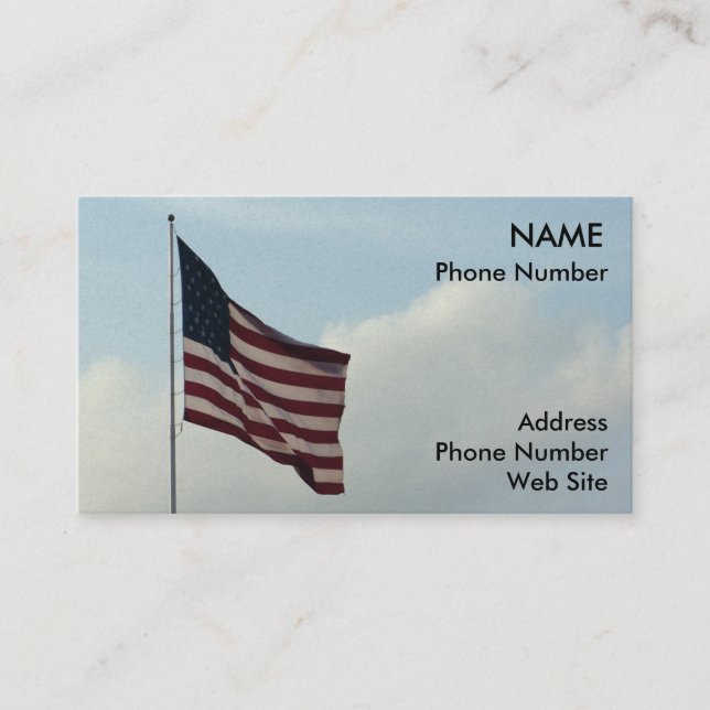 Amerikanische Flagge und blauer Himmel Visitenkarte (Vorderseite)