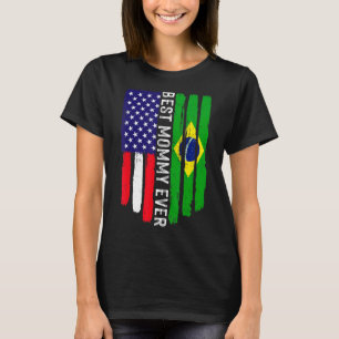 Amerikanische Flagge und Brasilien-Flagge Beste Mo T-Shirt
