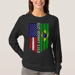 Amerikanische Flagge und Brasilien-Flagge Beste Mo T-Shirt