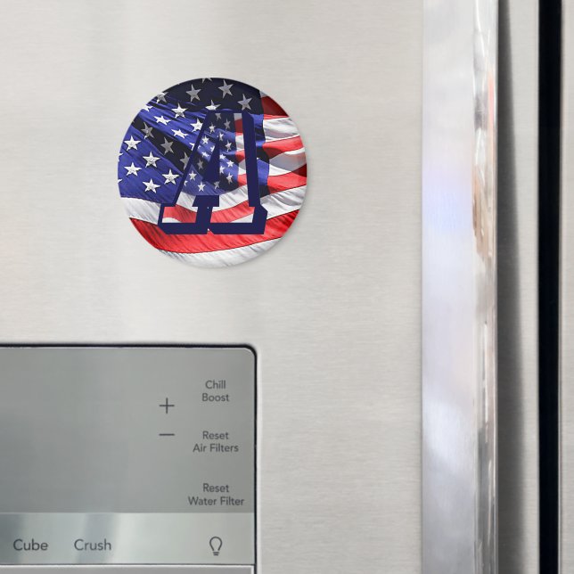 Amerikanische Flagge und Buchstabe "A" Magnet (In Situ (Kühlschrank))