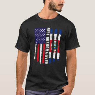 Amerikanische Flagge und Costa Rica Flagge Bestes  T-Shirt