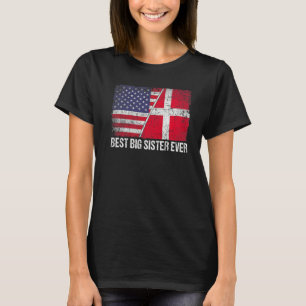 Amerikanische Flagge und Dänemark Flag Beste Big S T-Shirt