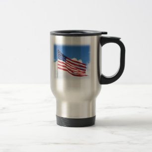 Amerikanische Flagge und der Reise Stein Reisebecher