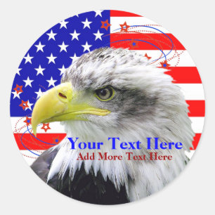 Amerikanische Flagge und Eagle-Aufkleber Runder Aufkleber