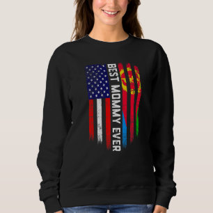 Amerikanische Flagge und Eritrea Beste Mommy je Pa Sweatshirt