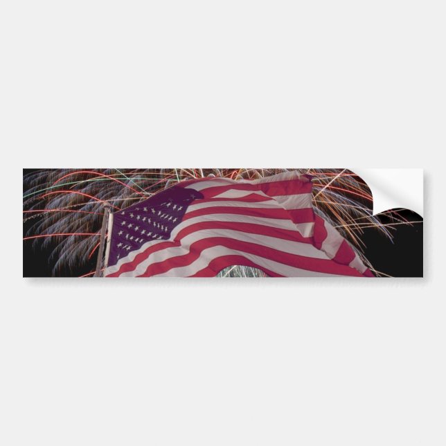 Amerikanische Flagge und Feuerwerke Autoaufkleber (Vorne)