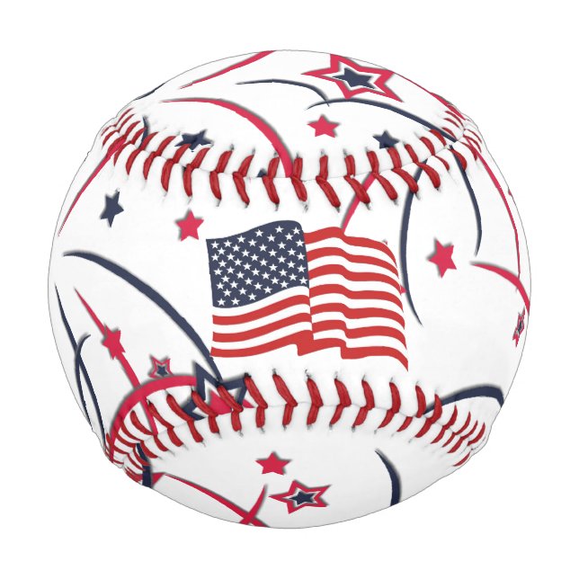 Amerikanische Flagge und Feuerwerke Baseball (Rückseite)