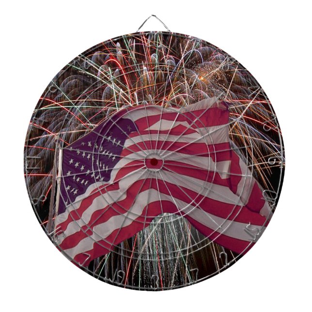 Amerikanische Flagge und Feuerwerke Dartscheibe (vorne)