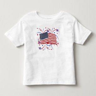 Amerikanische Flagge und Feuerwerke  Kleinkind T-shirt