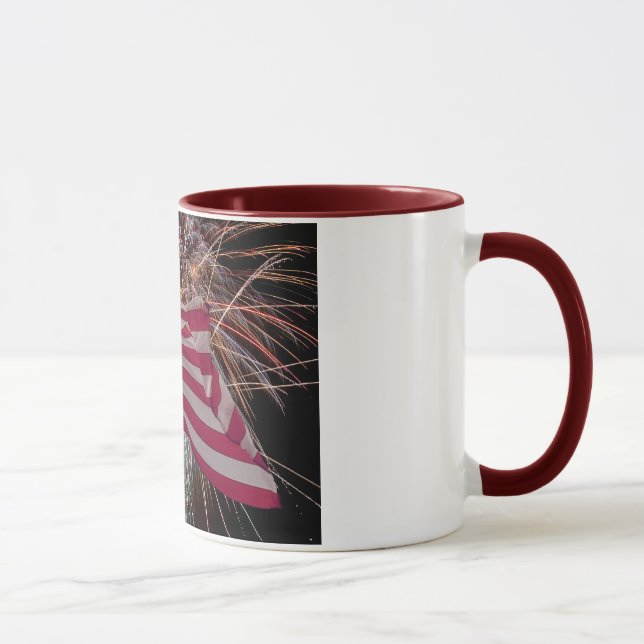Amerikanische Flagge und Feuerwerke Tasse (Rechts)