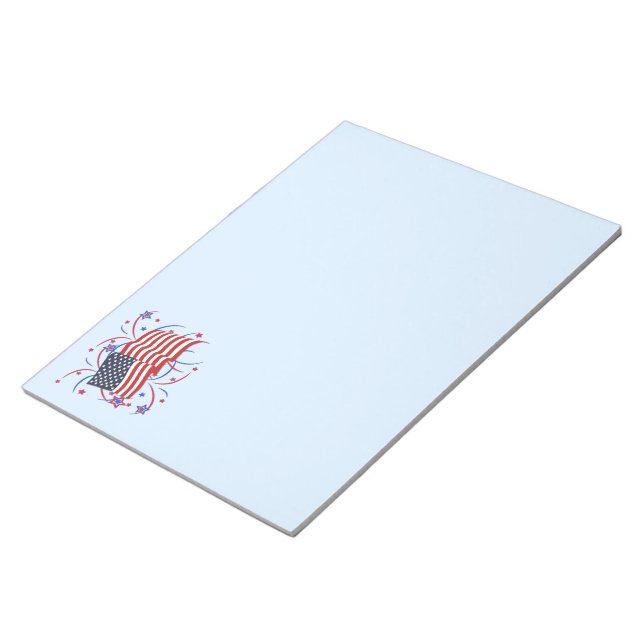 Amerikanische Flagge und Fireworks Notepad Notizblock (angewinkelt)