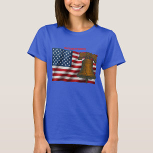 Amerikanische Flagge und Freiheitsglocke Unabhängi T-Shirt