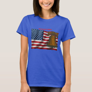 Amerikanische Flagge und Freiheitsglocke Unabhängi T-Shirt