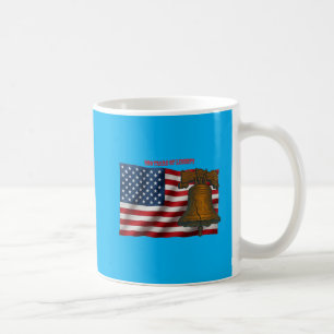Amerikanische Flagge und Freiheitsglocke zum Unabh Kaffeetasse