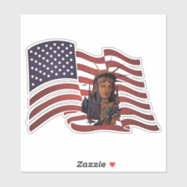 Amerikanische Flagge und Freiheitsstatue Aufkleber