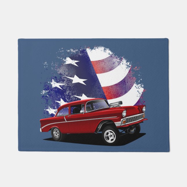 Amerikanische Flagge und Gasser Fußmatte (Vorderseite)