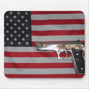 Amerikanische Flagge und Gewehr Mousepad