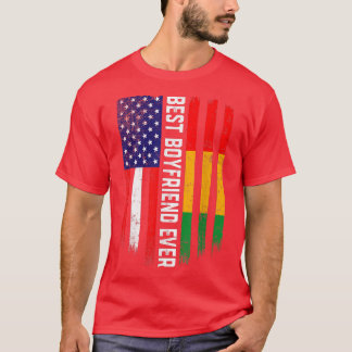 Amerikanische Flagge und Guinea Bester Freund je T-Shirt