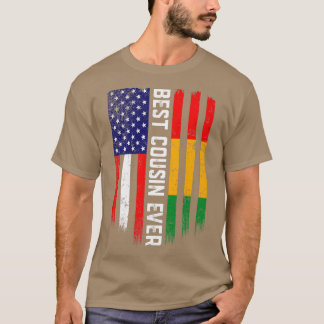 Amerikanische Flagge und Guinea Flag Bester Cousin T-Shirt
