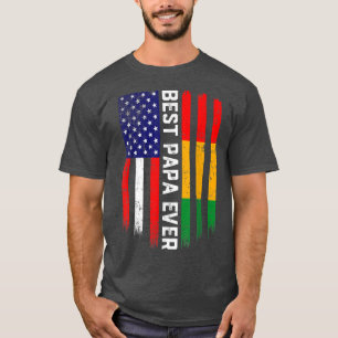 Amerikanische Flagge und Guinea Flag Bestes Papa j T-Shirt