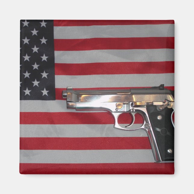 Amerikanische Flagge und Gun Magnet (Vorne)