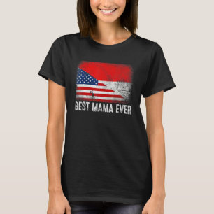 Amerikanische Flagge und Indonesienflagge Beste Ma T-Shirt