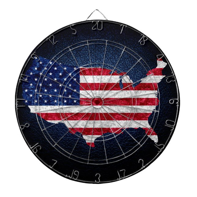 Amerikanische Flagge und Karte Dartscheibe (vorne)