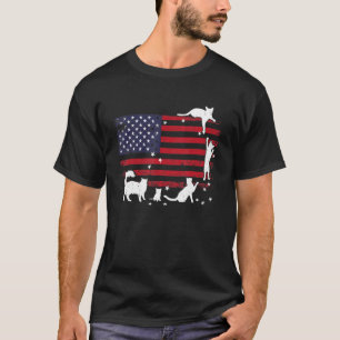 Amerikanische Flagge und Katzen Spaß verrückte Kat T-Shirt