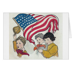 Amerikanische Flagge und Kinder