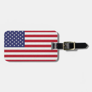 Amerikanische Flagge und persönliche Informationen Gepäckanhänger