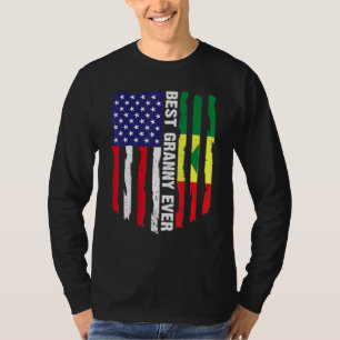 Amerikanische Flagge und Senegal-Flagge Beste Oma- T-Shirt