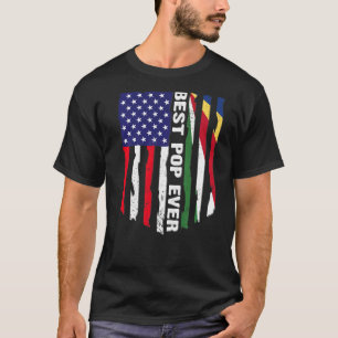 Amerikanische Flagge und Seychellen Flag Bester Po T-Shirt