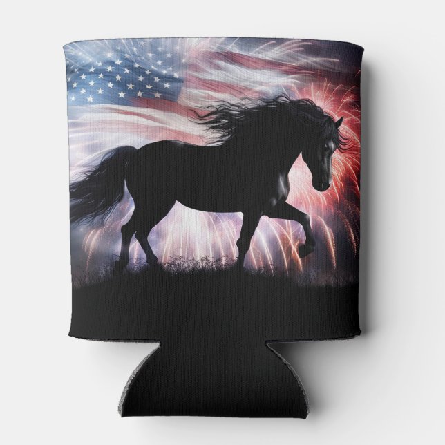 Amerikanische Flagge und wunderschöner Western Dosenkühler (Rückseite)